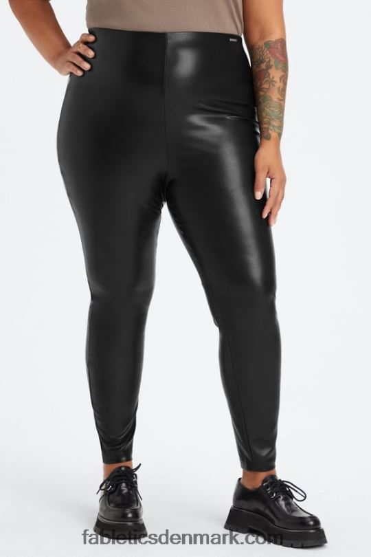 Fabletics Kvinder vegansk læder pull on legging PNX2T1064 sort