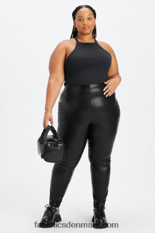 Fabletics Kvinder vegansk læder pull on legging PNX2T1064 sort