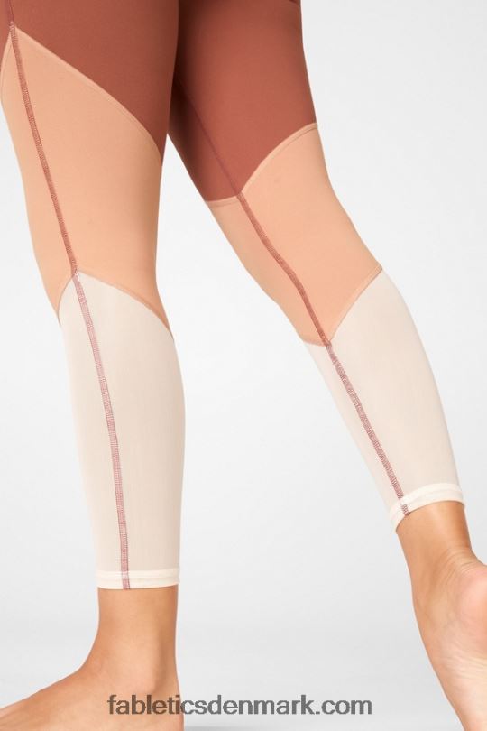 Fabletics Kvinder zone højtaljet 7/8 PNX2T1049 mahogni/driftlandskab/sand