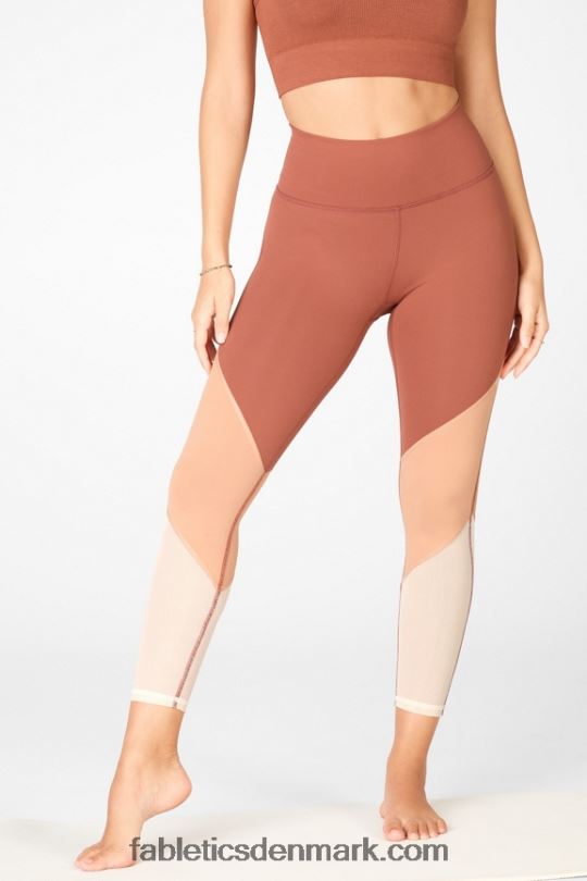 Fabletics Kvinder zone højtaljet 7/8 PNX2T1049 mahogni/driftlandskab/sand