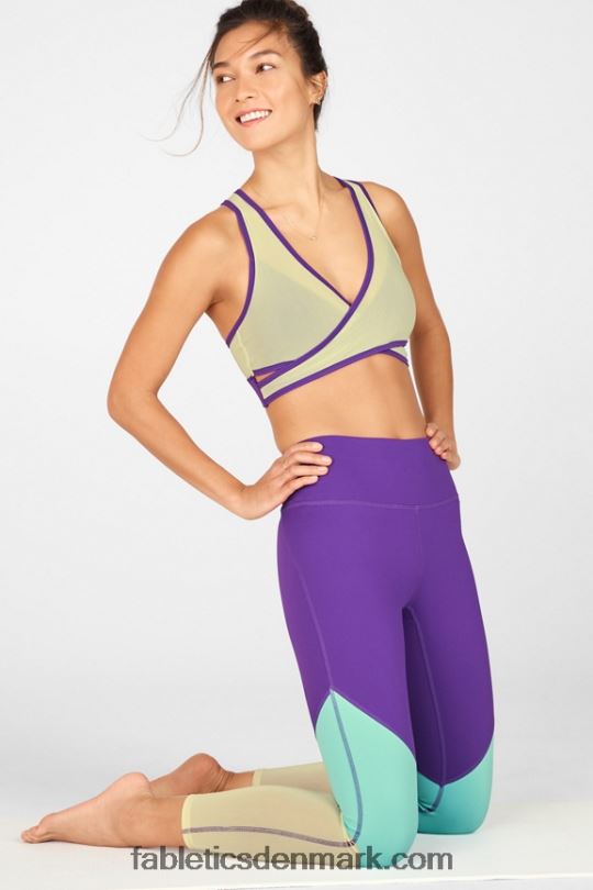 Fabletics Kvinder zone højtaljet 7/8 PNX2T1050 bærkys/bermuda hav/citroncreme