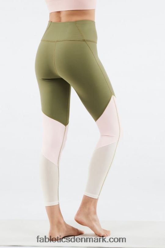 Fabletics Kvinder zone højtaljet 7/8 PNX2T1053 eukalyptus/pink sky/kokosnød