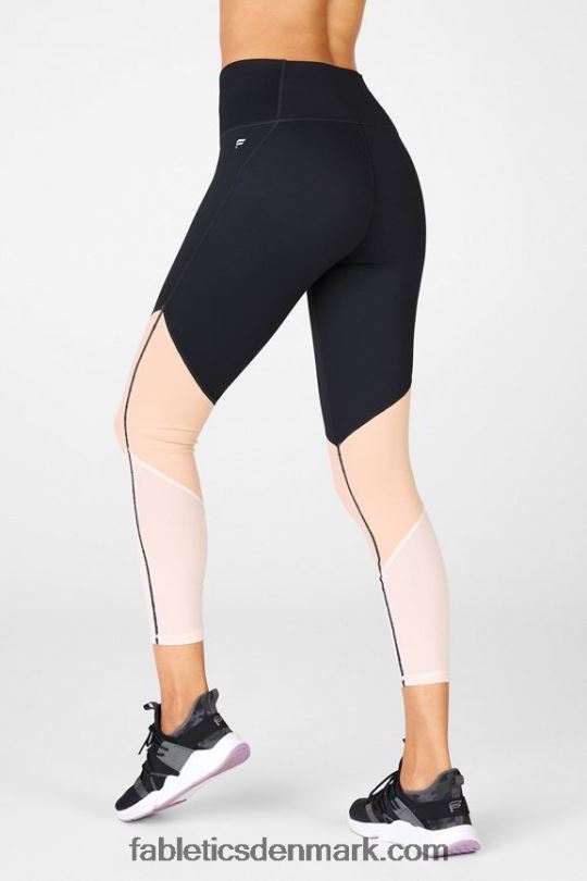 Fabletics Kvinder zone højtaljet 7/8 PNX2T1059 sort/cafe ole/honningmælk