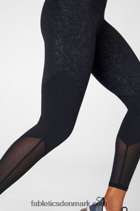 Fabletics Kvinder zone højtaljet 7/8 PNX2T1060 sort klar glitter