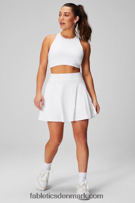 Fabletics Kvinder flæse nederdel PNX2T630 vasket elektrisk kirsebær/hvid