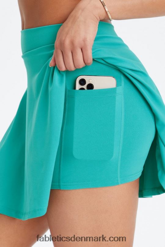 Fabletics Kvinder flæse nederdel PNX2T631 vasket elektrisk kirsebær/hvid