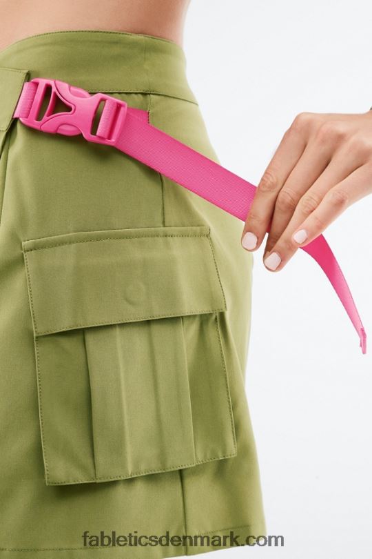 Fabletics Kvinder jillian slå-om nederdel PNX2T649 falmet oliven/lyserød punch