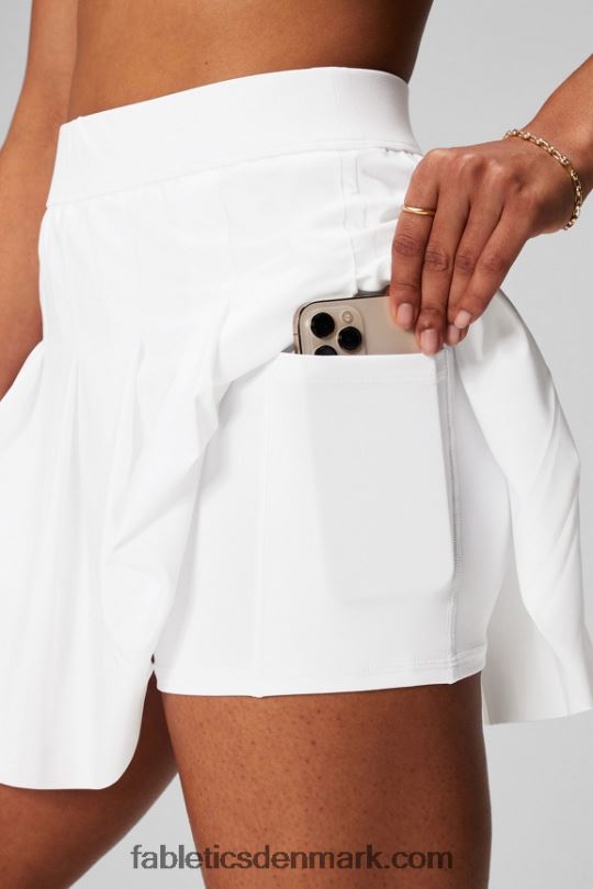 Fabletics Kvinder plisseret nederdel med indbygget kort PNX2T622 klassisk hvid/mineralgrå