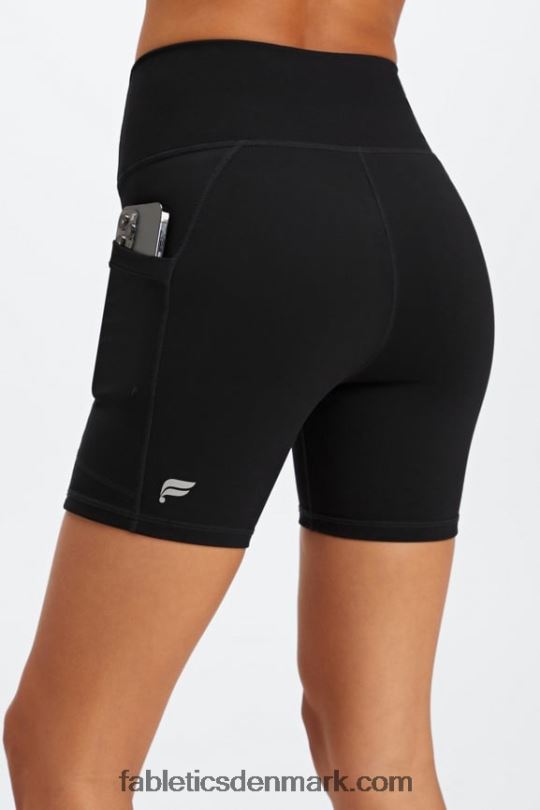 Fabletics Kvinder On-the-go powerhold højtaljet 6'' kort 5 PNX2T248 ø flugt/reflekterende logo