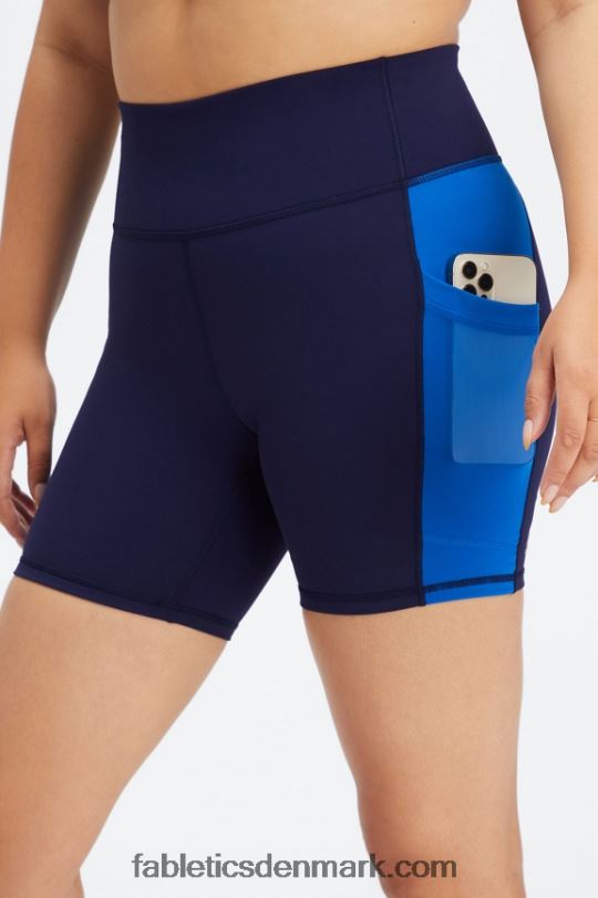 Fabletics Kvinder On-the-go powerhold højtaljet 6'' kort 5 PNX2T249 dyb marineblå/elektrisk blå
