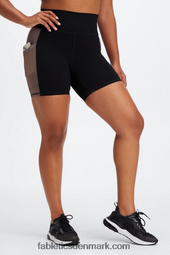 Fabletics Kvinder On-the-go powerhold højtaljet 6\'\' kort 7 PNX2T259 sort/røget