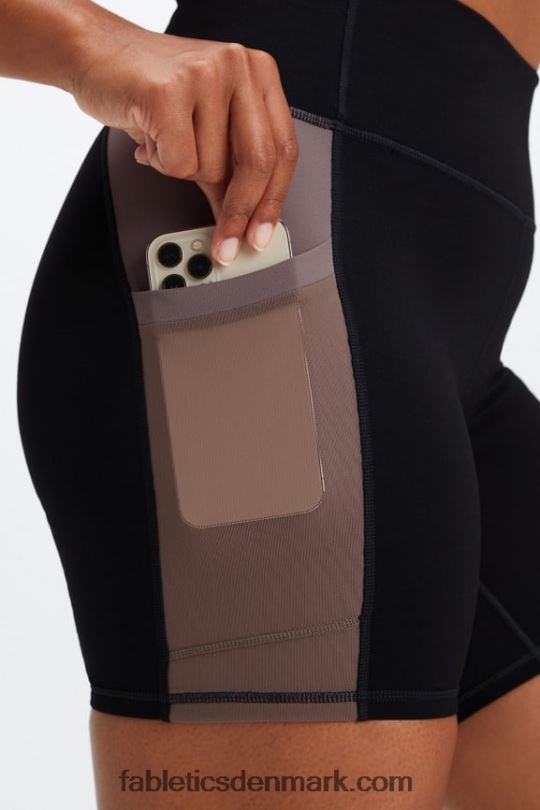 Fabletics Kvinder On-the-go powerhold højtaljet 6\'\' kort 7 PNX2T259 sort/røget