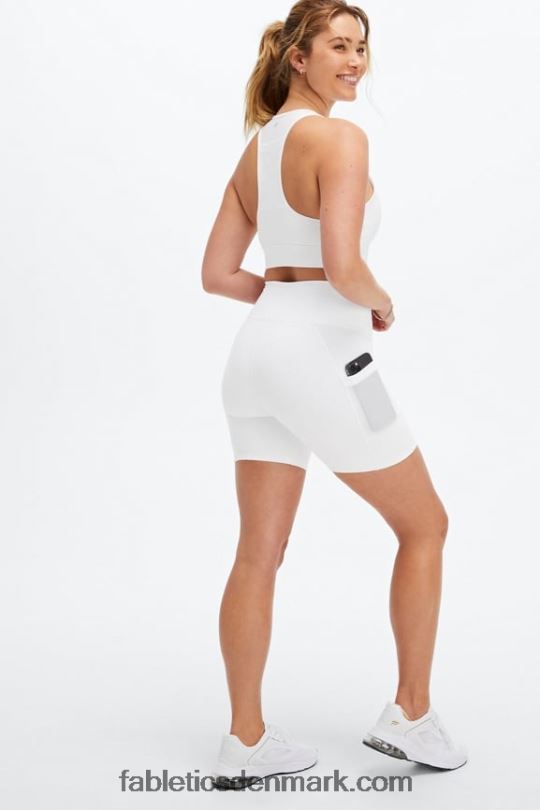 Fabletics Kvinder On-the-go powerhold højtaljet 6\'\' kort 7 PNX2T261 kaitoke grøn/hvid