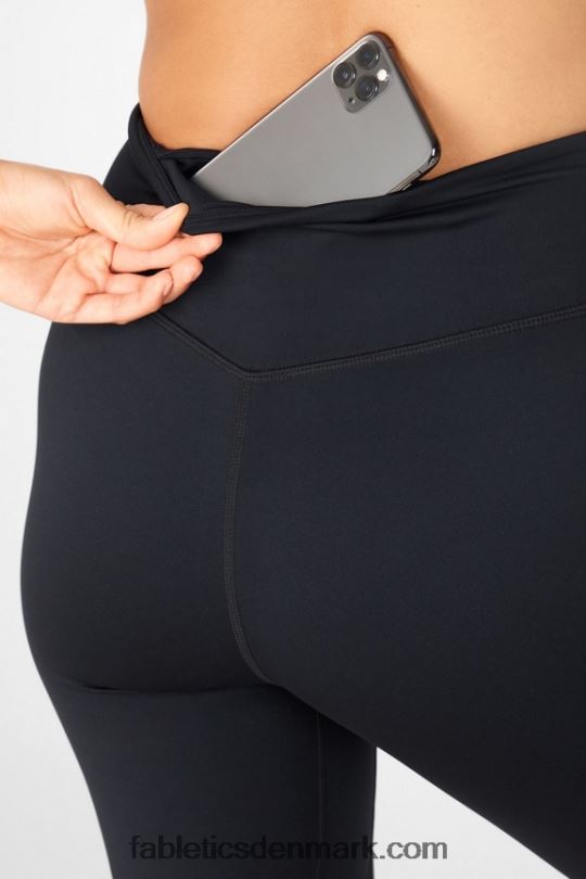 Fabletics Kvinder anywhere motion365 højtaljet 9\'\' kort PNX2T589 sort/surt æble