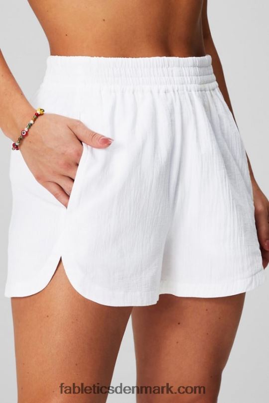 Fabletics Kvinder bomuldsvoile højtaljet kort PNX2T245 røg grønt/surt æble