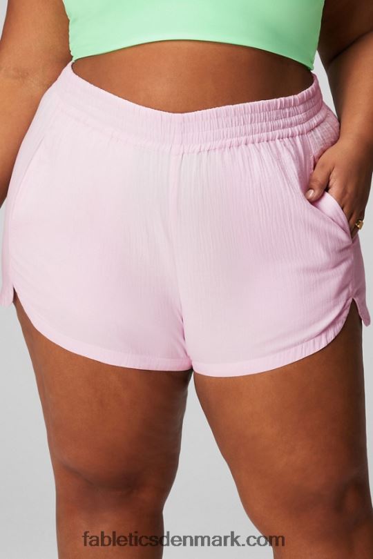 Fabletics Kvinder bomuldsvoile højtaljet kort PNX2T247 soft shell/reflekterende logo