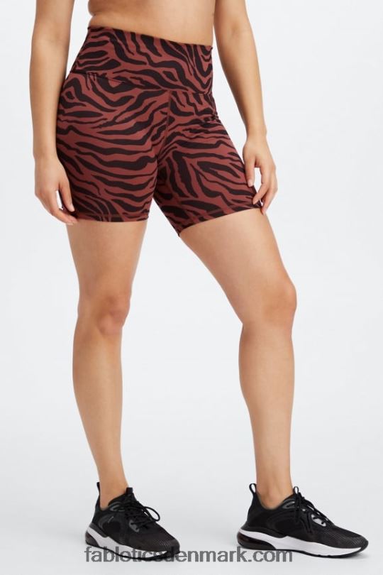Fabletics Kvinder boost powerhold højtaljet 6\'\' kort PNX2T416 mahogni zebra streg/sort