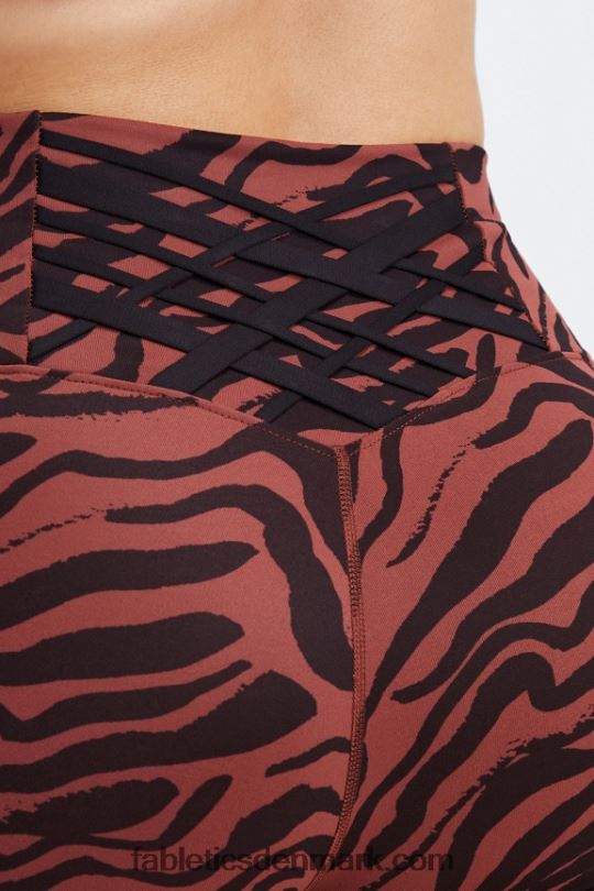 Fabletics Kvinder boost powerhold højtaljet 6\'\' kort PNX2T416 mahogni zebra streg/sort