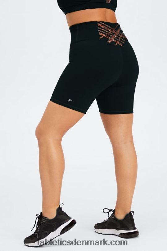 Fabletics Kvinder boost powerhold højtaljet 6'' kort PNX2T418 sort/brændt okker bølget løve