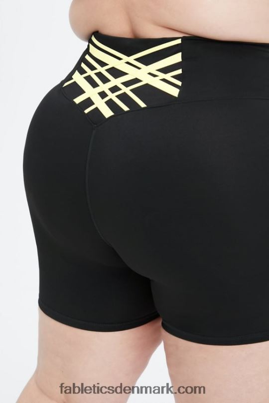 Fabletics Kvinder boost powerhold højtaljet 6\'\' kort PNX2T422 sort/citron creme
