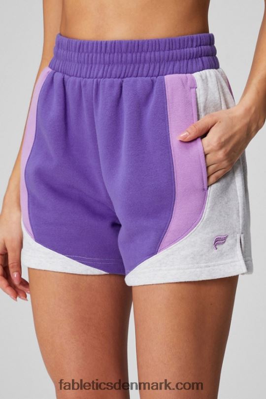Fabletics Kvinder forever fleece go-to sweatshorts PNX2T320 talg lilla/krystalhule/blød grå lyng