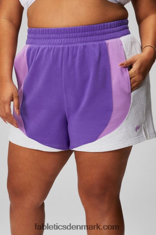 Fabletics Kvinder forever fleece go-to sweatshorts PNX2T321 talg lilla/krystalhule/blød grå lyng