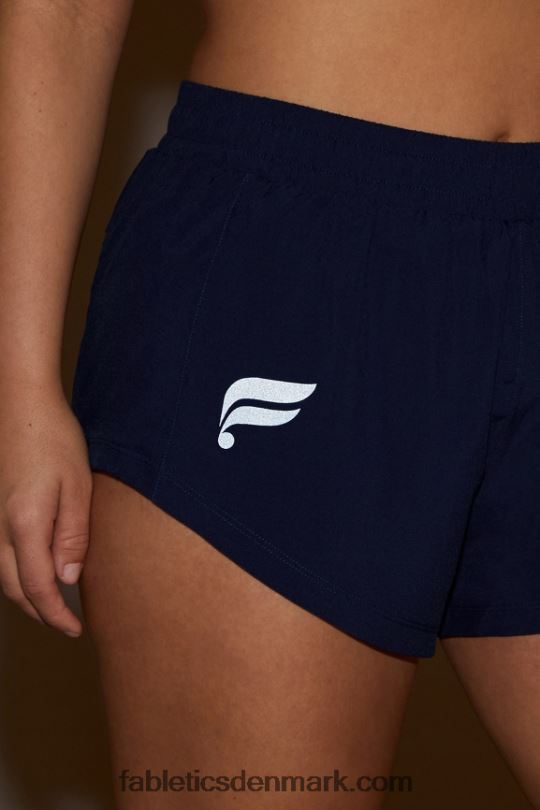 Fabletics Kvinder fuld hastighed mellemhøj køre kort PNX2T458 dyb marineblå/reflekterende logo