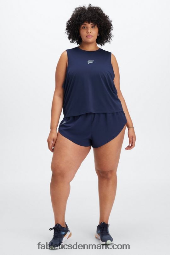 Fabletics Kvinder fuld hastighed mellemhøj køre kort PNX2T459 dyb marineblå/reflekterende logo