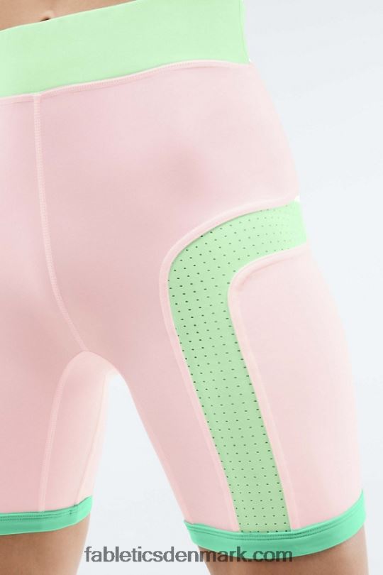 Fabletics Kvinder højtaljede motion365 color block shorts PNX2T568 nisse/tropisk vand/aloe