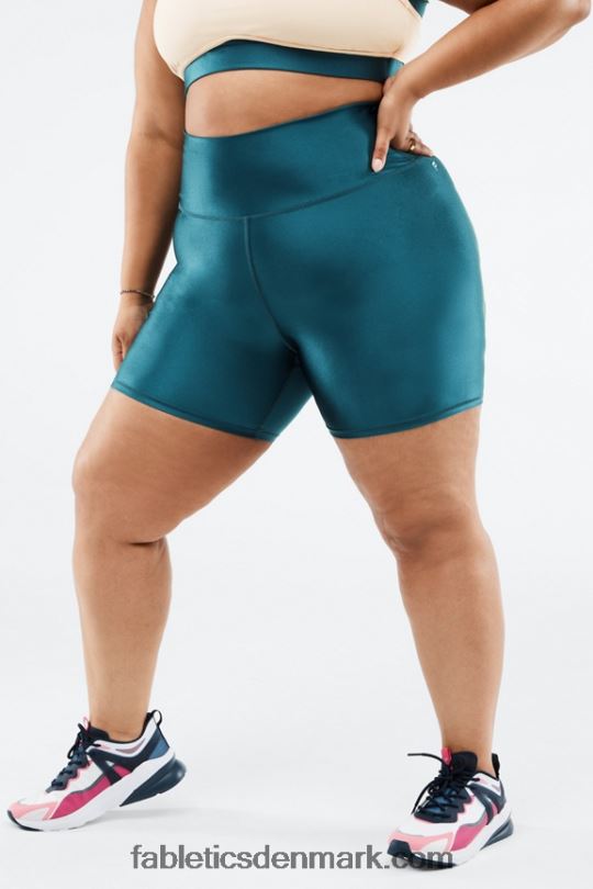 Fabletics Kvinder højtaljet glanskort 6\" PNX2T540 sort lille marmoreret/skal