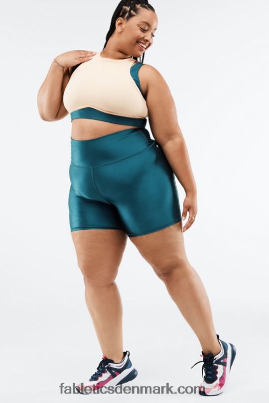 Fabletics Kvinder højtaljet glanskort 6\" PNX2T540 sort lille marmoreret/skal