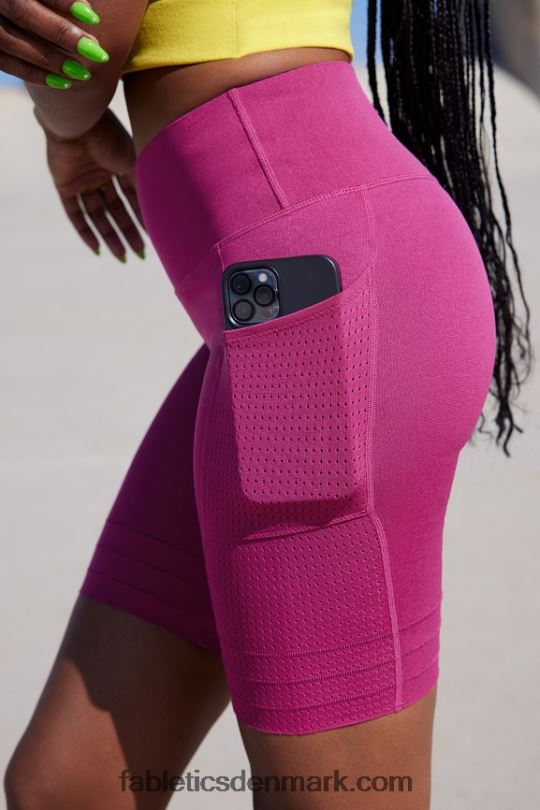 Fabletics Kvinder højtaljet skulpturel lomme kort PNX2T544 sort/klassisk hvid