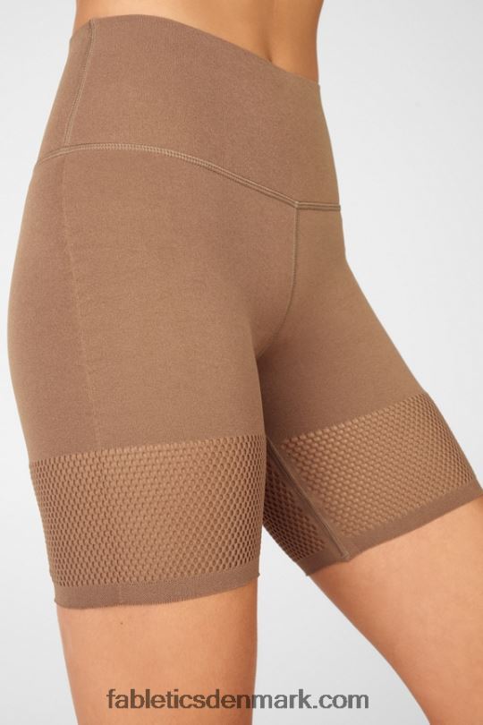 Fabletics Kvinder højtaljet skulpturelt kort PNX2T586 dyb marineblå/reflekterende logo