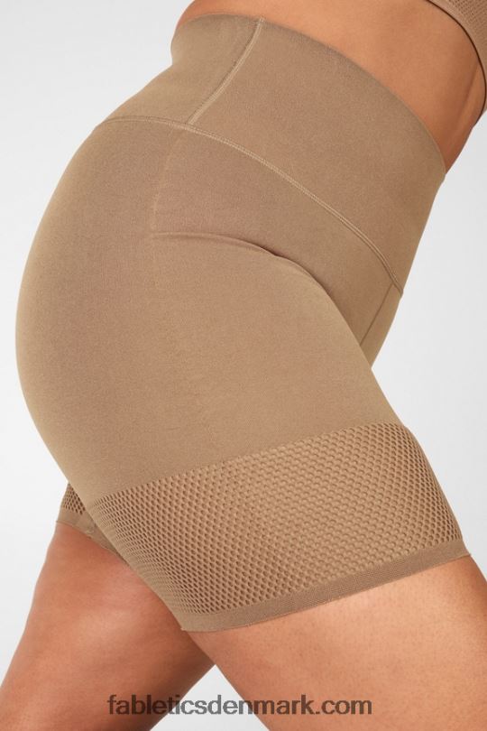 Fabletics Kvinder højtaljet skulpturelt kort PNX2T587 dyb marineblå/reflekterende logo