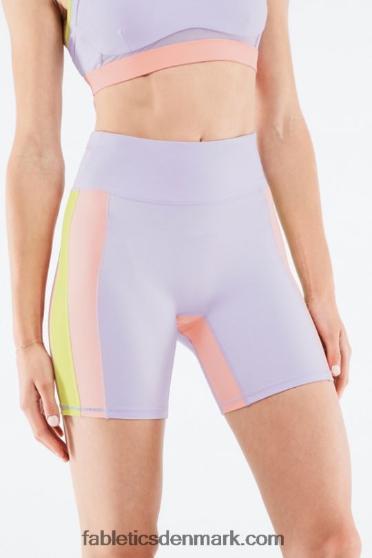 Fabletics Kvinder højtaljet trinity run short 7\" PNX2T550 lilla cosmo/mintegrå