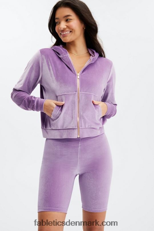 Fabletics Kvinder højtaljet velourkort 9 PNX2T529 iriserende mokka/sandklit