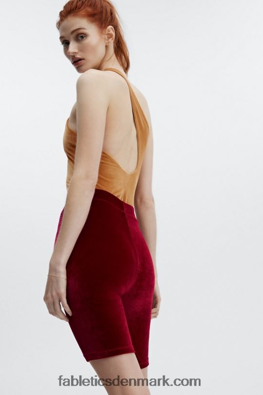 Fabletics Kvinder højtaljet velourkort 9 PNX2T530 hassel/safari