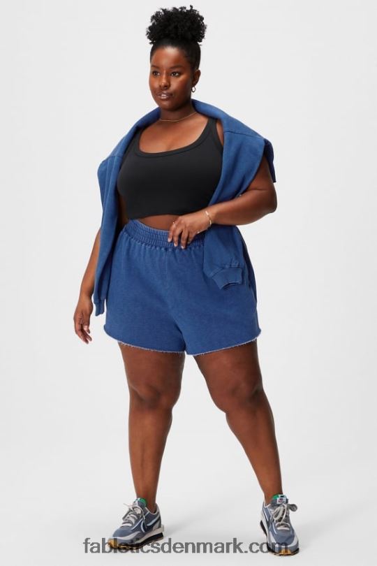 Fabletics Kvinder indigo go-to sweatshorts PNX2T621 klassisk hvid/mineralgrå