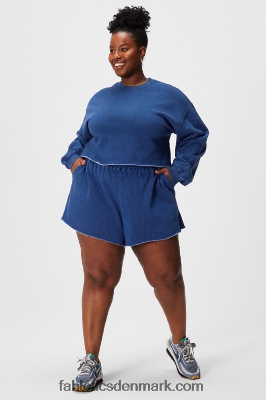 Fabletics Kvinder indigo go-to sweatshorts PNX2T621 klassisk hvid/mineralgrå