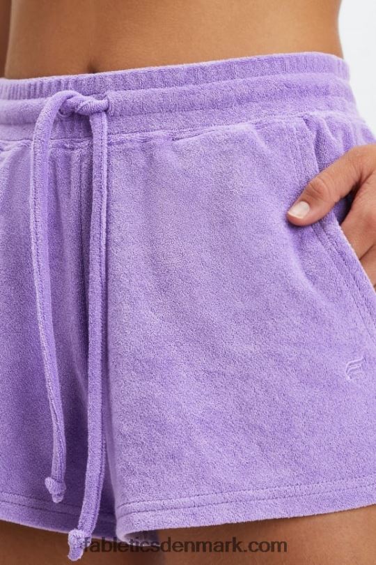 Fabletics Kvinder kort håndklædefrotté snøre PNX2T507 marine krystal/driftlandskab
