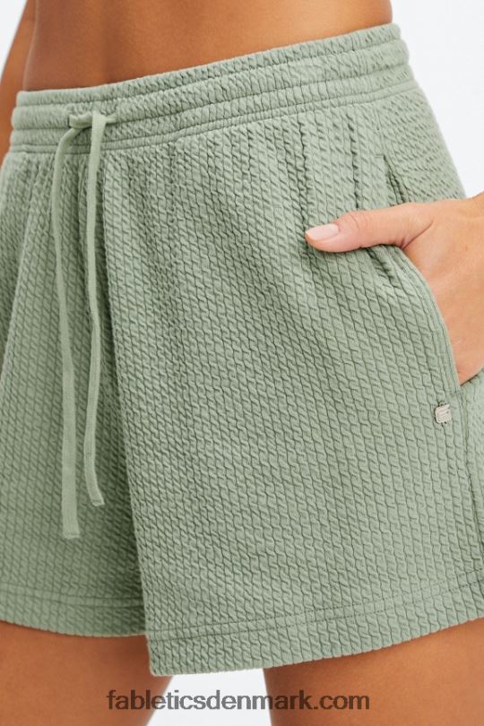 Fabletics Kvinder krinkle strik højtaljet kort PNX2T483 cacao tiger/cacao logo