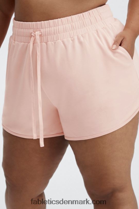 Fabletics Kvinder lounge terry gym kort PNX2T481 hvid/hvid logo