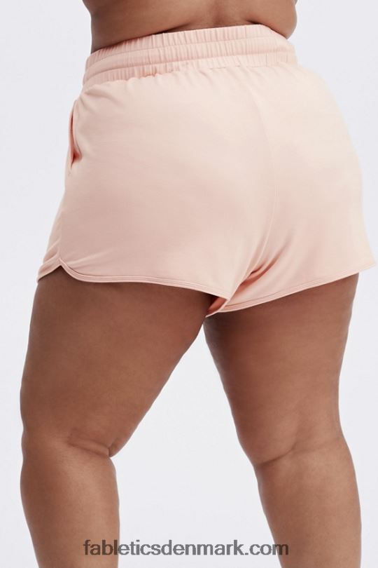 Fabletics Kvinder lounge terry gym kort PNX2T481 hvid/hvid logo