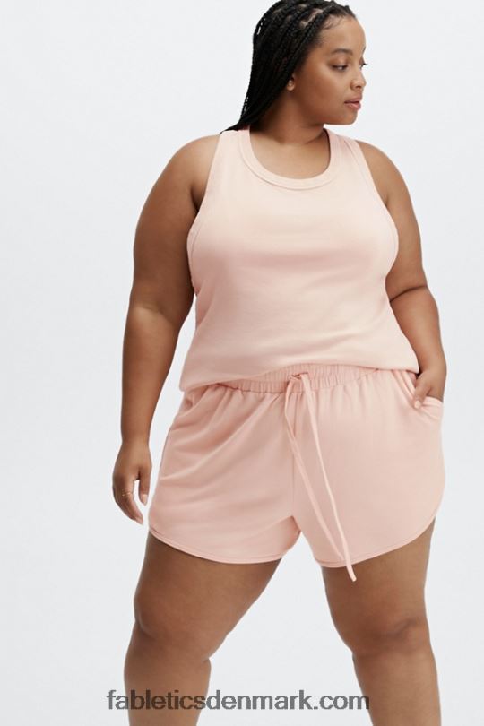 Fabletics Kvinder lounge terry gym kort PNX2T481 hvid/hvid logo