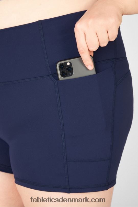 Fabletics Kvinder oasis pureluxe højtaljet 2\'\' kort PNX2T467 pacific blå/neon/hvid