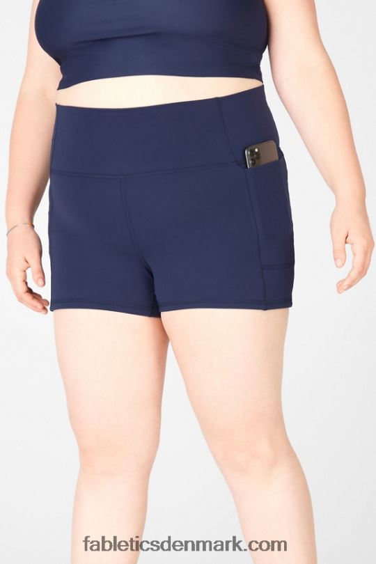 Fabletics Kvinder oasis pureluxe højtaljet 2\'\' kort PNX2T467 pacific blå/neon/hvid