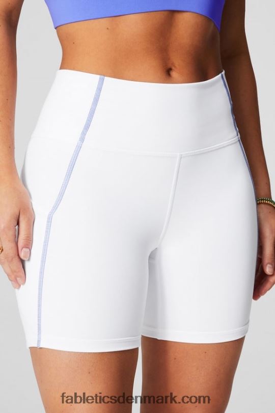 Fabletics Kvinder oasis pureluxe højtaljet 6\'\' kort 10 PNX2T284 klassisk hvid/periwinkle punch