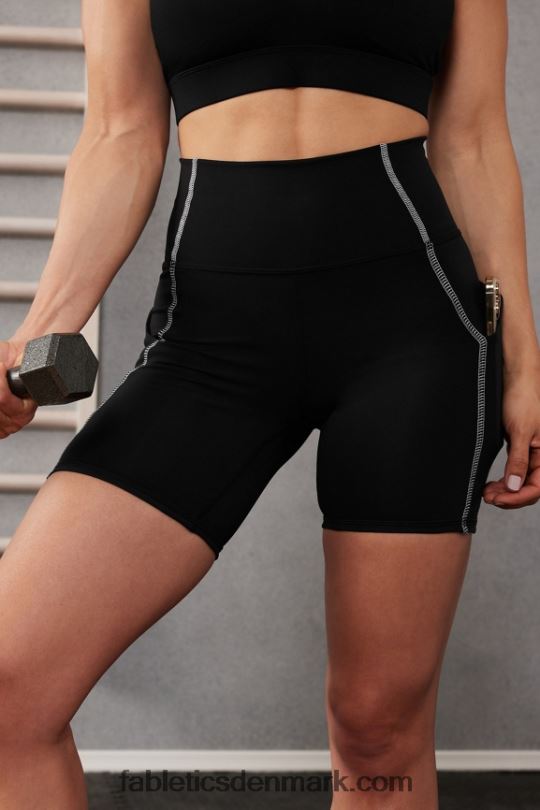 Fabletics Kvinder oasis pureluxe højtaljet 6\'\' kort 10 PNX2T287 sort/klassisk hvid