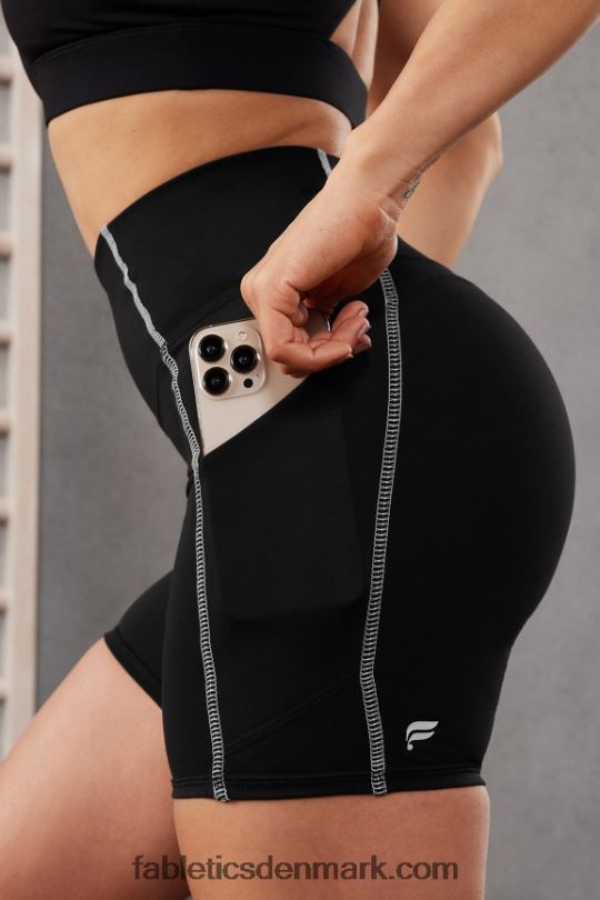 Fabletics Kvinder oasis pureluxe højtaljet 6\'\' kort 10 PNX2T287 sort/klassisk hvid