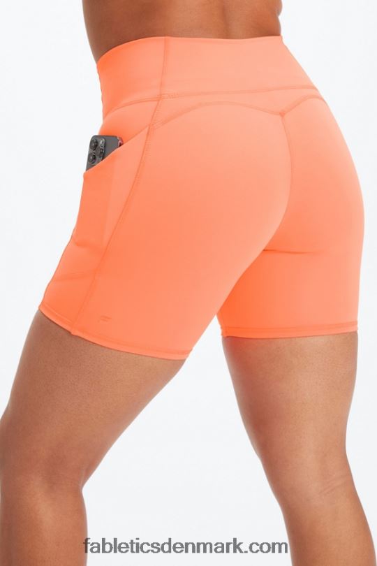 Fabletics Kvinder oasis pureluxe højtaljet 6'' kort 13 PNX2T302 hvid/mikro prik